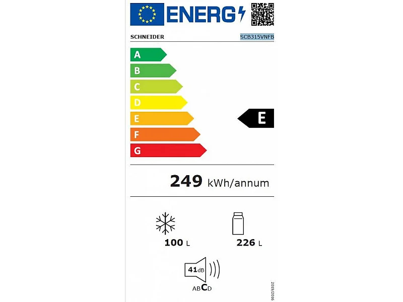 Schneider Réfrigérateur combiné 60cm 326l - SCB315VNFB