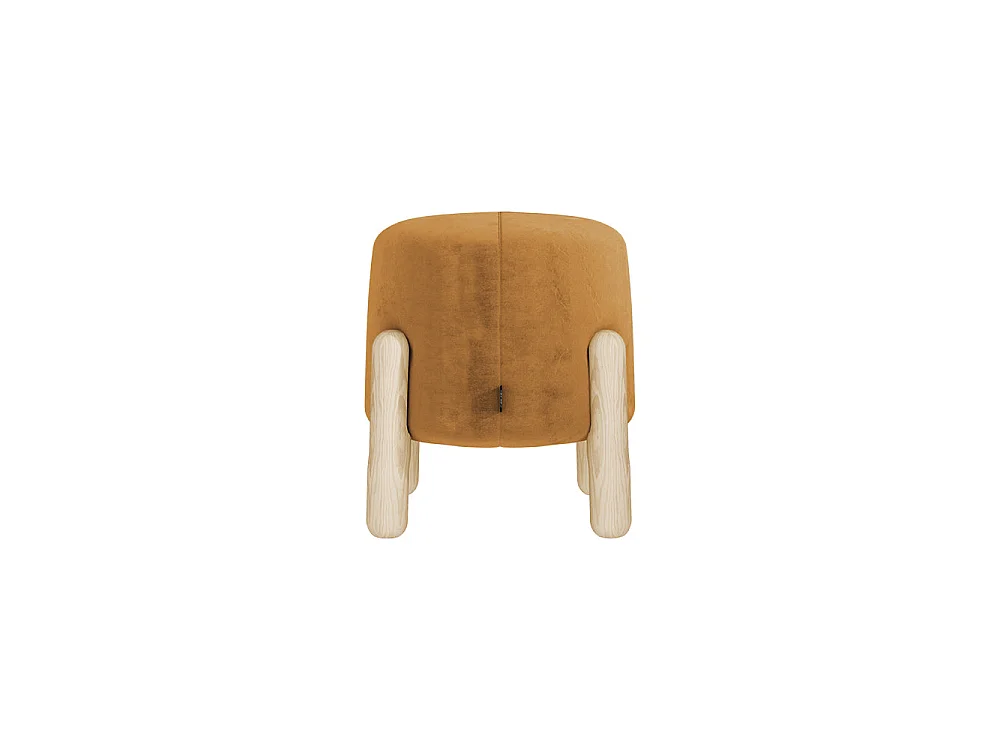 Sgabello imbottito - su gambe di legno - mostarda - moderno - LEVINE