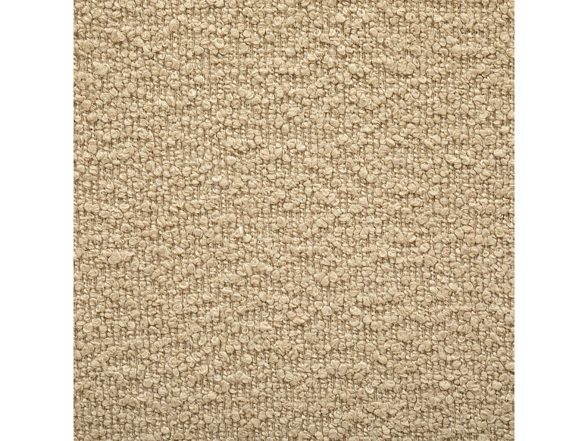 Pouf en bouclette, tabouret bouclette en MDF/polyester coloris beige