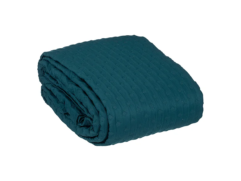 Dessus de lit en polyester coloris bleu foncé - L. 260 x P. 240 x H. 1 cm