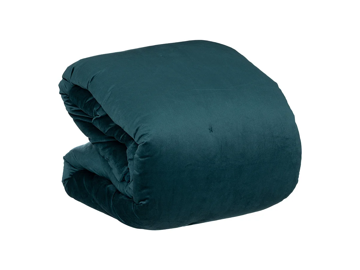 Dessus de lit en polyester coloris bleu foncé - L. 260 x P. 240 x H. 4 cm