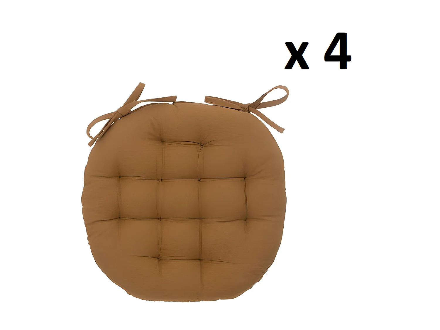 Lot de 4 coussin de chaise rond, galette de siège, coussin d'assise intérieur/extérieur