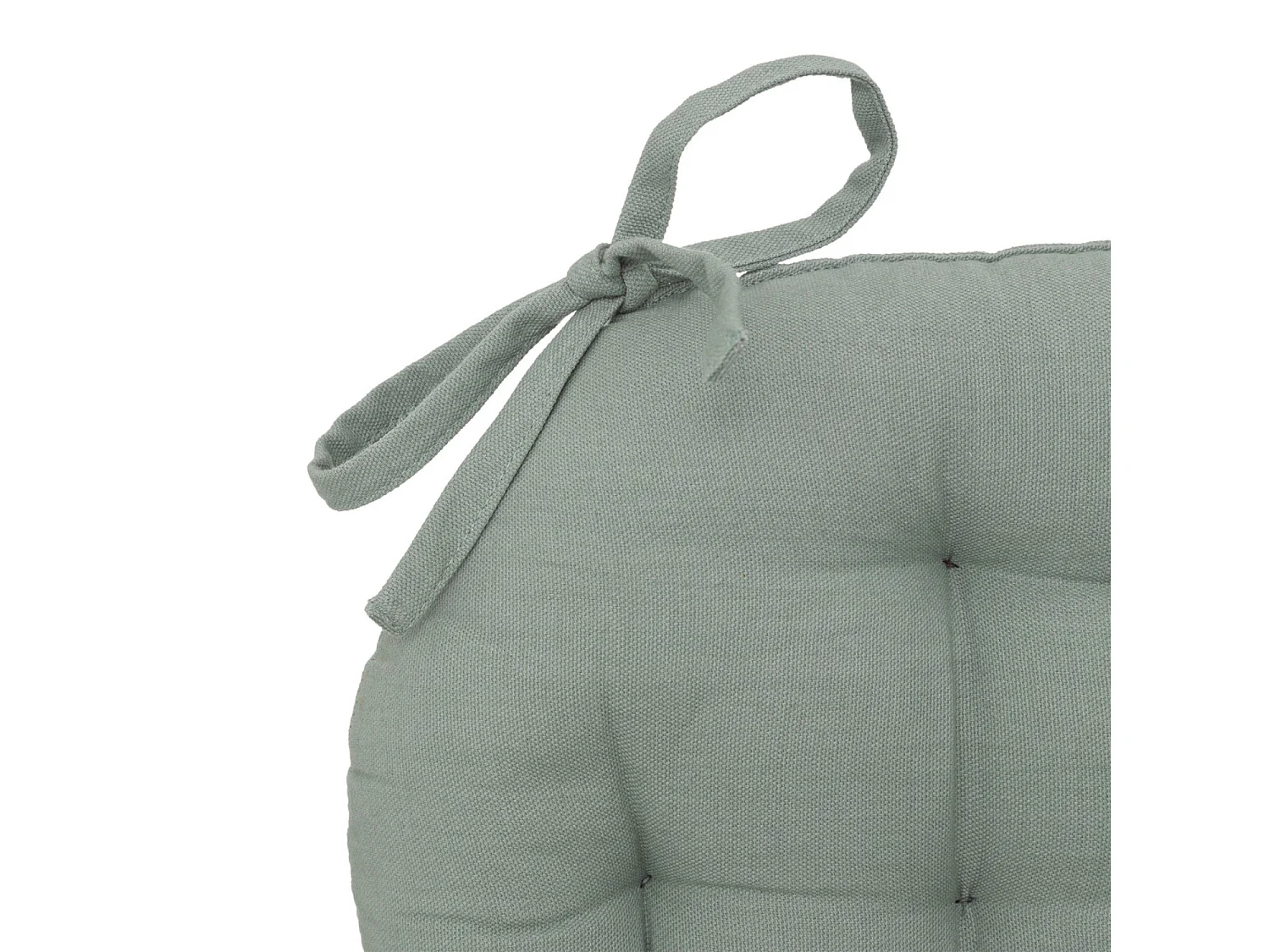 Lot de 6 coussins de chaise rond, coussins d'assise en coton coloris vert céladon