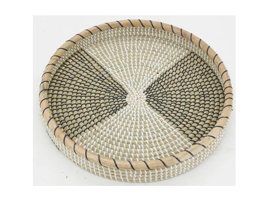 Plateaux en jonc et rotin (série de 2)