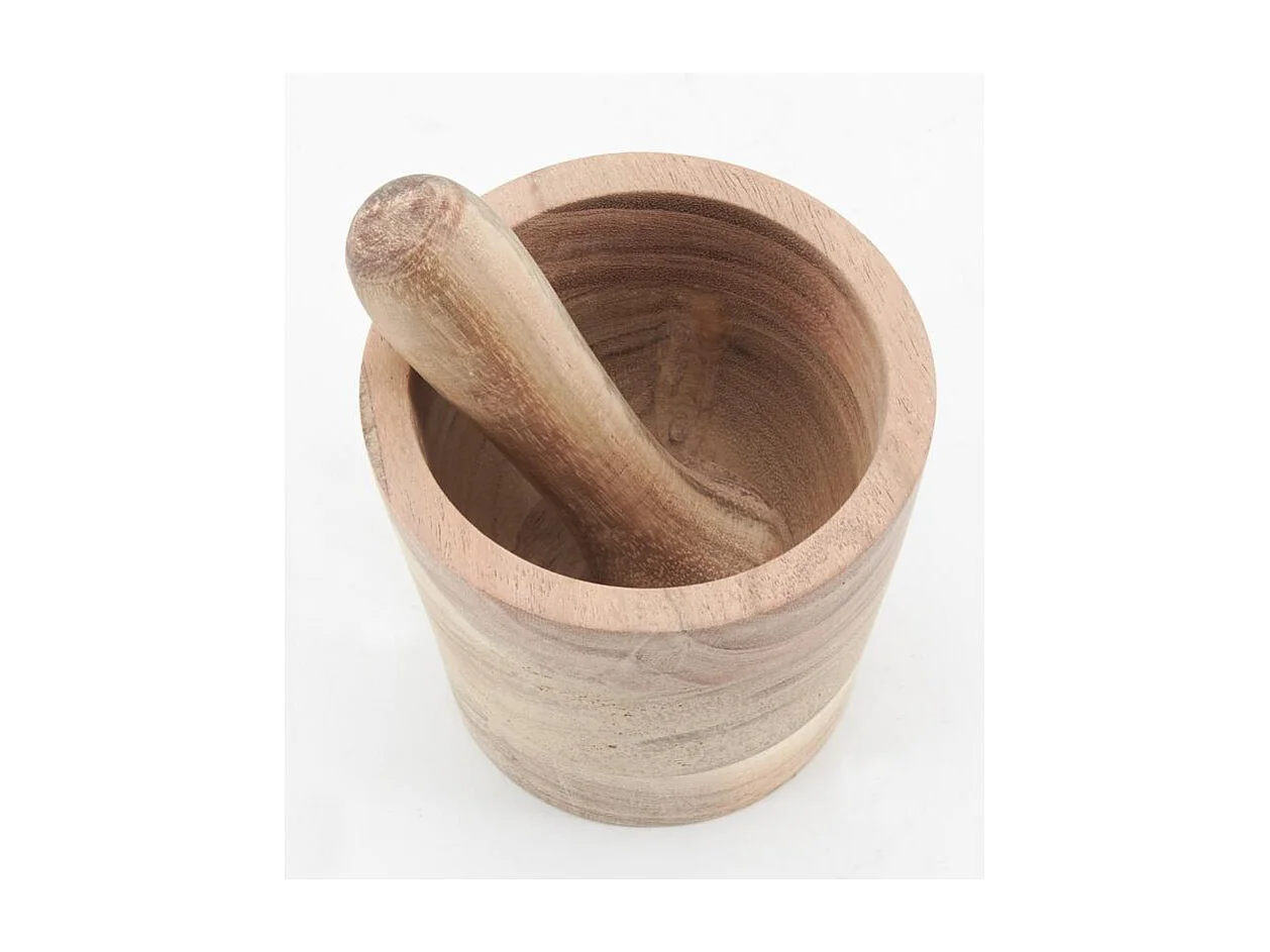 Mortier et pilon en bois d'acacia