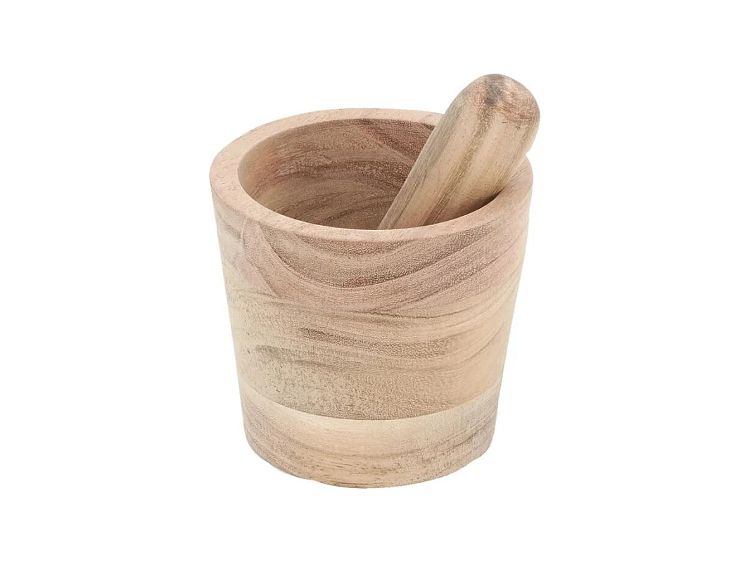 Mortier et pilon en bois d'acacia