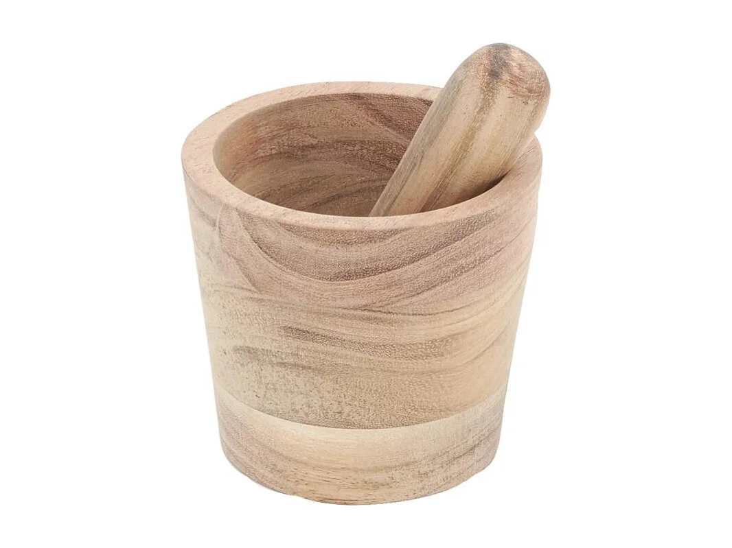 Mortier et pilon en bois d'acacia