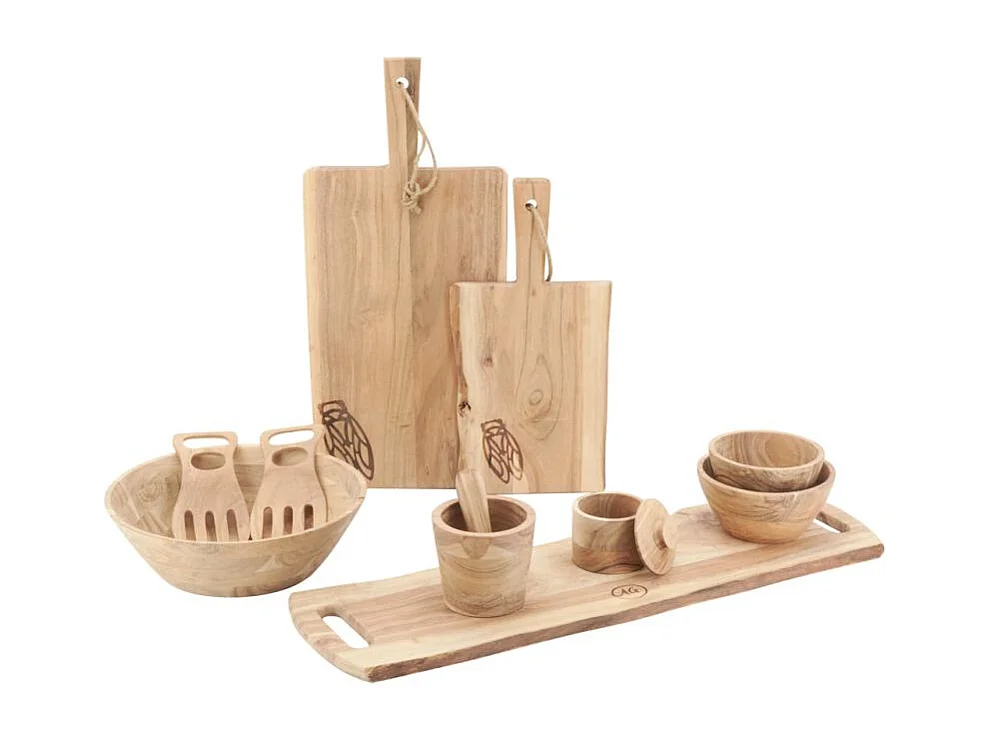 Mortier et pilon en bois d'acacia