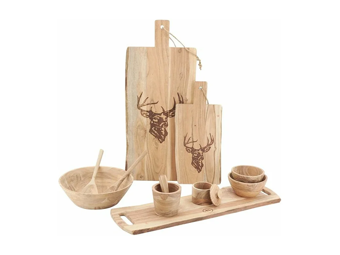 Mortier et pilon en bois d'acacia