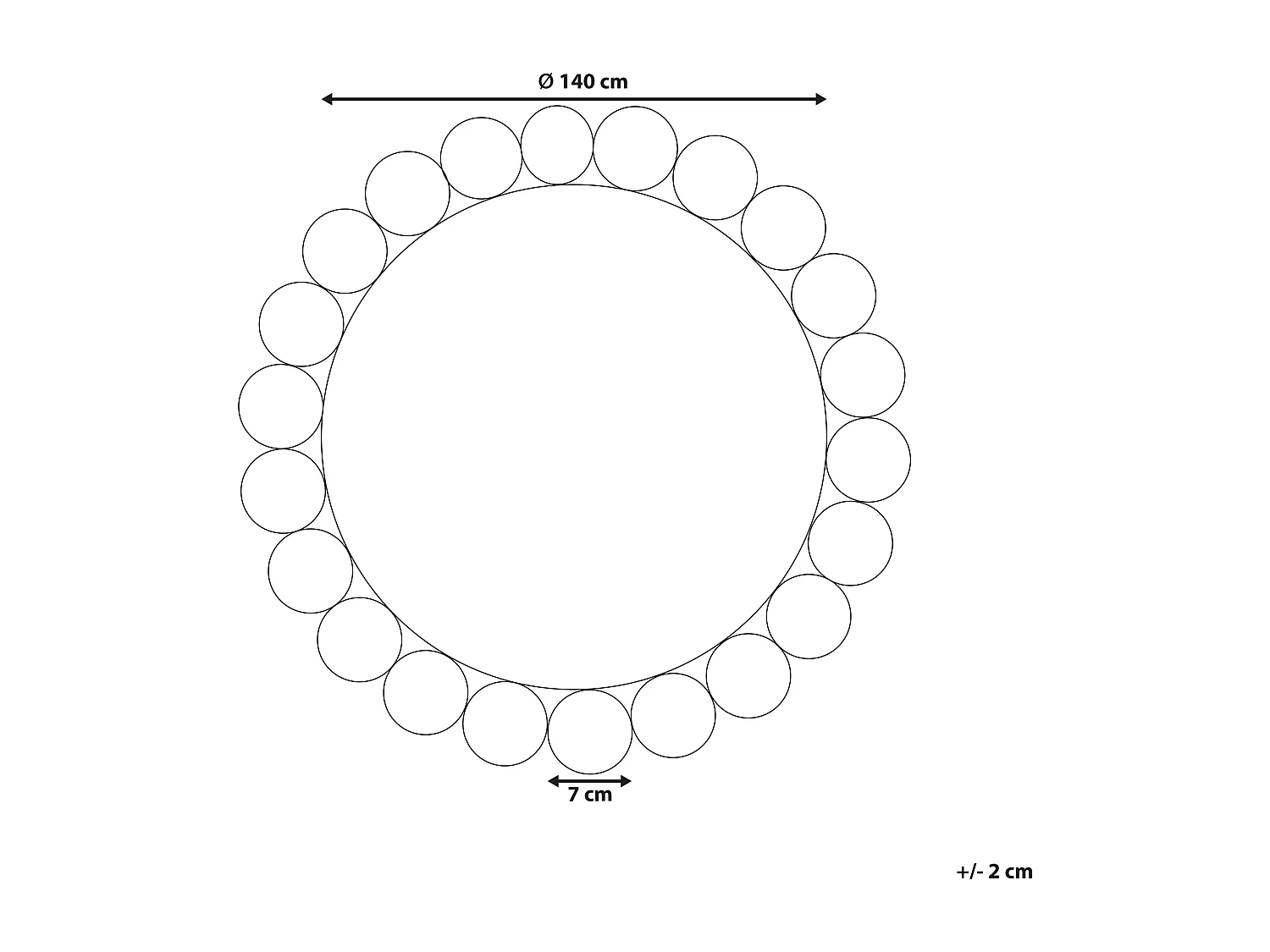 Tappeto VOSTAN ø 140 cm Iuta Nero