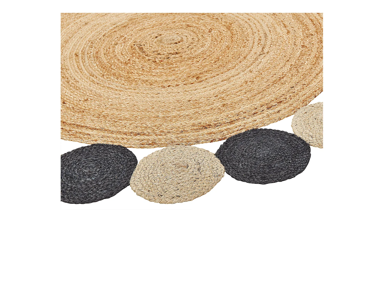 Teppich VOSTAN ø 140 cm Jute Schwarz