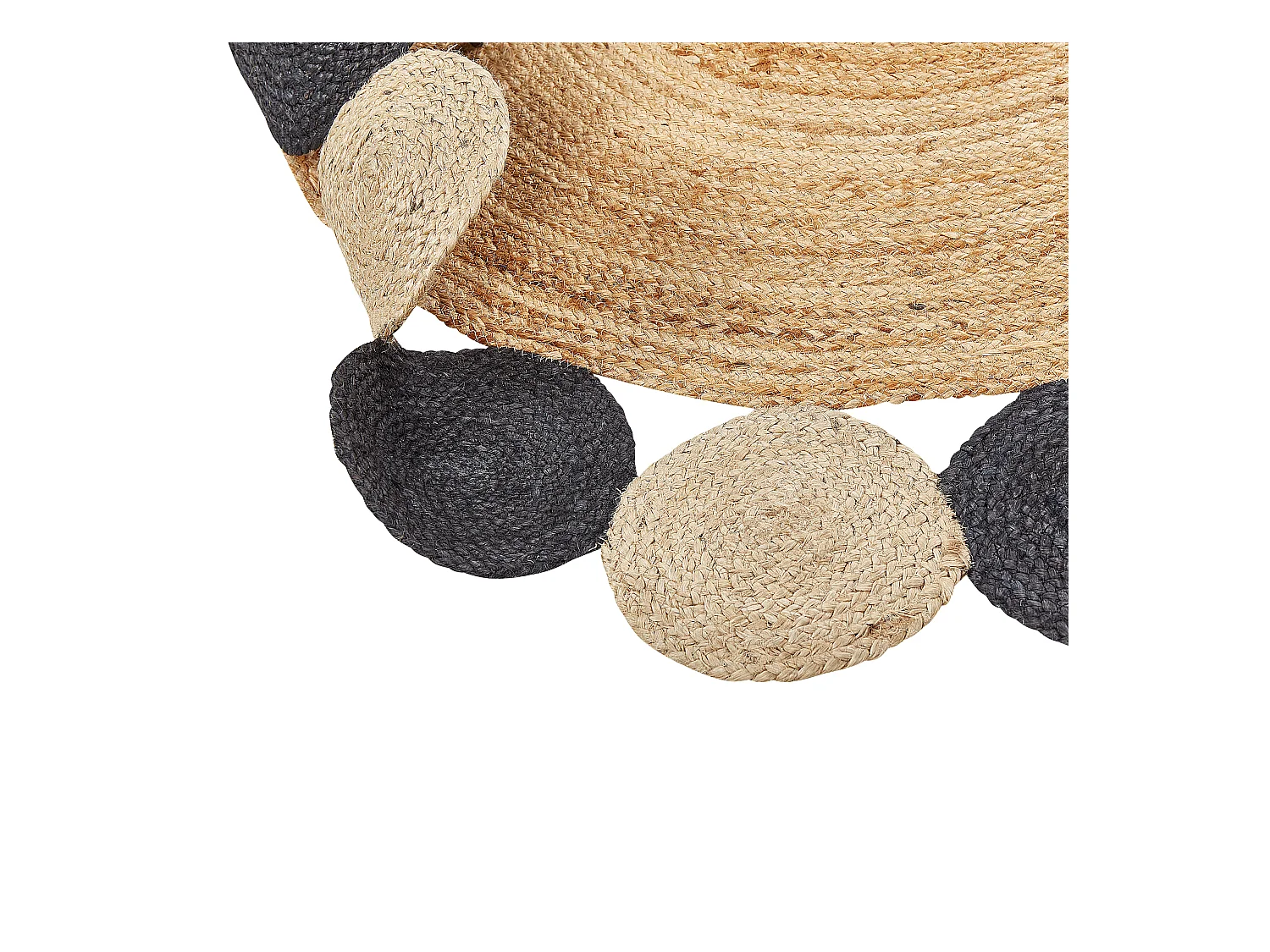 Teppich VOSTAN ø 140 cm Jute Schwarz