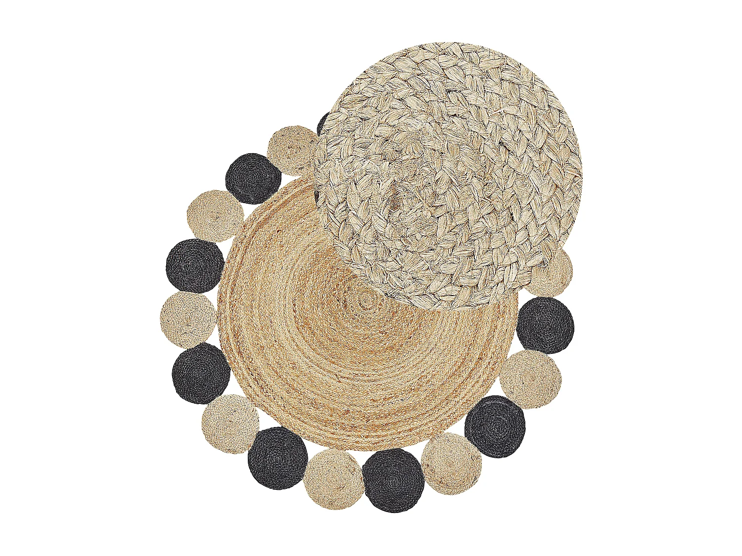 Vloerkleed VOSTAN ø 140 cm Jute Zwart