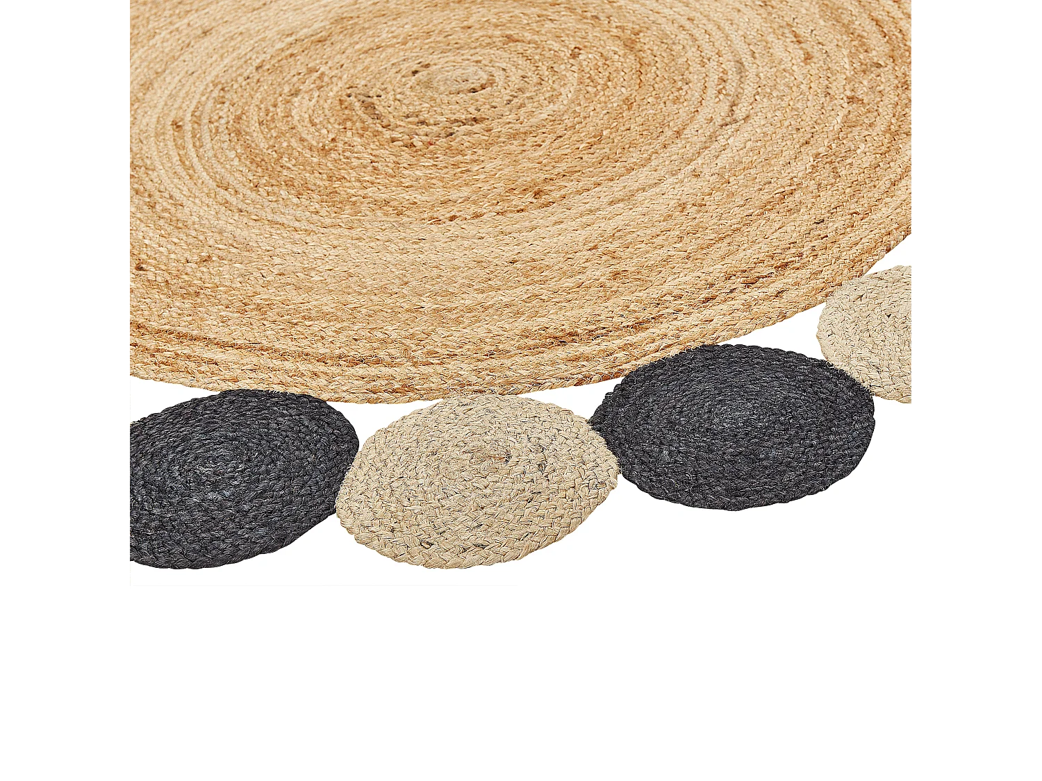 Vloerkleed VOSTAN ø 140 cm Jute Zwart