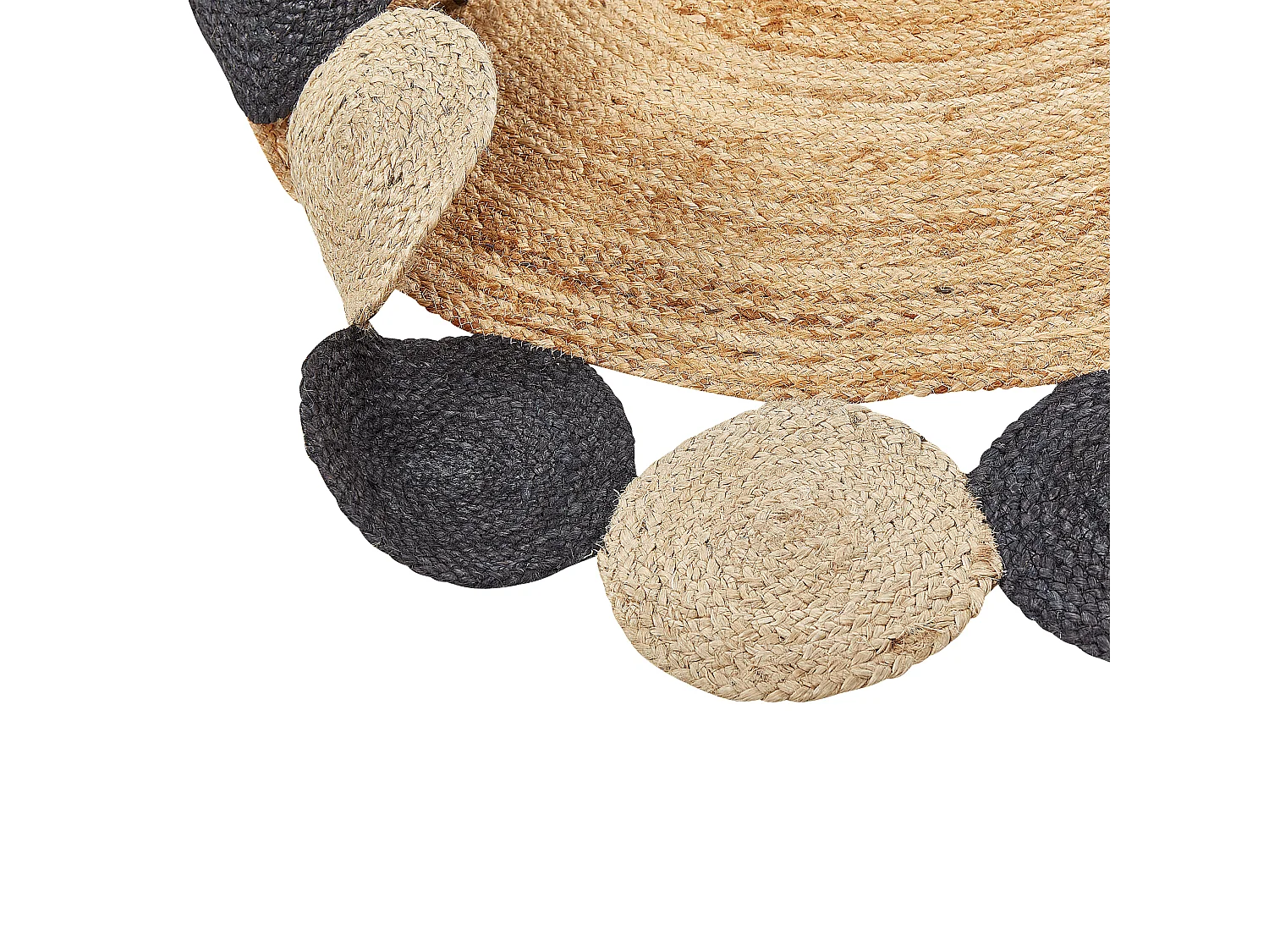 Vloerkleed VOSTAN ø 140 cm Jute Zwart