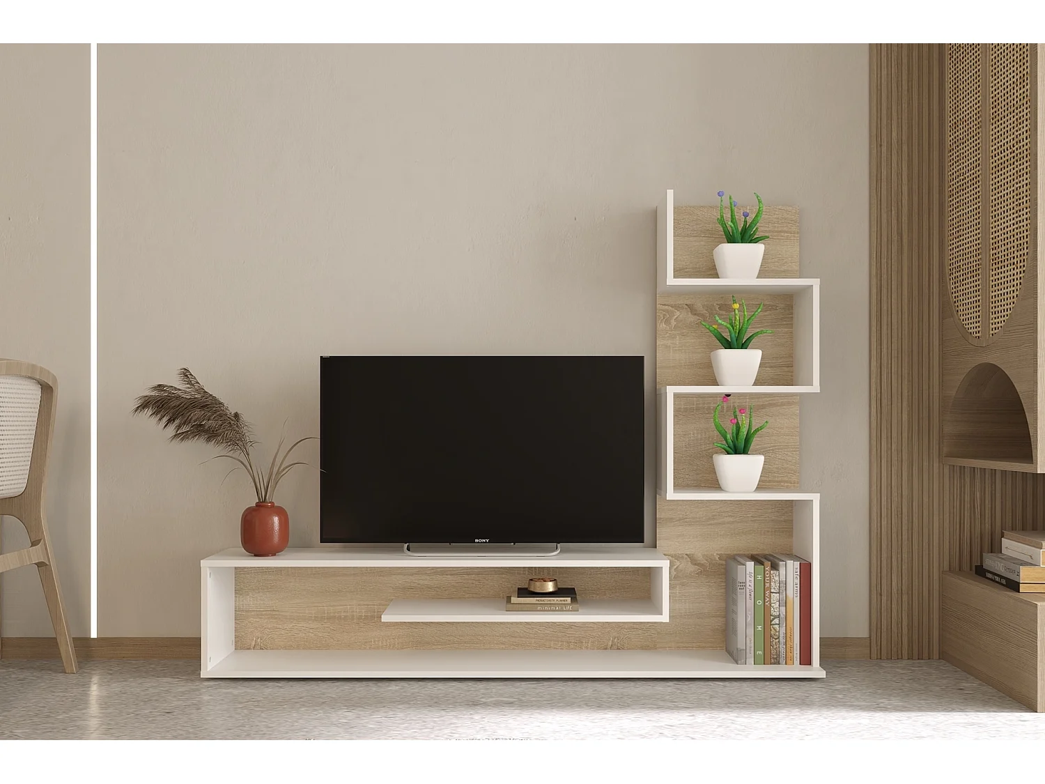 Televisor 160x29 cm Cambriano/Branco