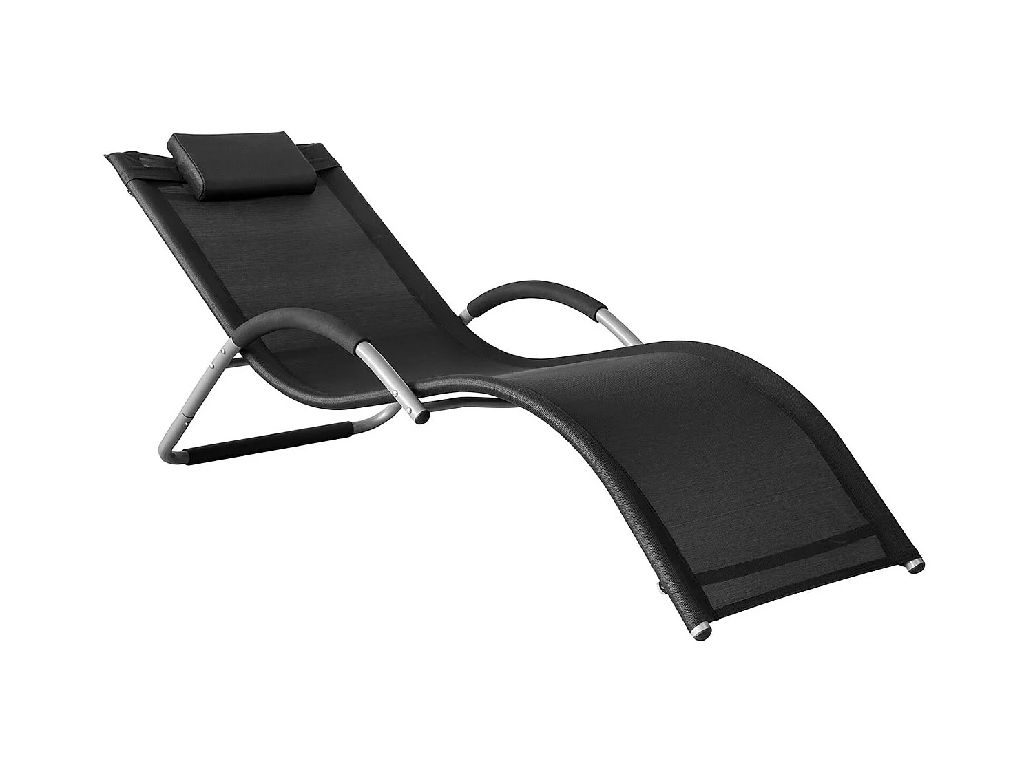 Transat de Jardin Chaise Longue Bain de Soleil - Noir OGS38-SCH SoBuy