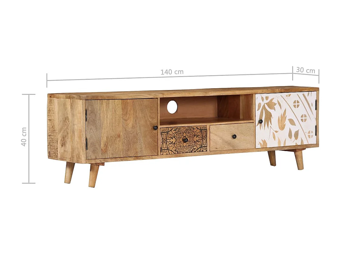 Meuble télé tv bois marron 140 x 30 x 40 cm 2502072