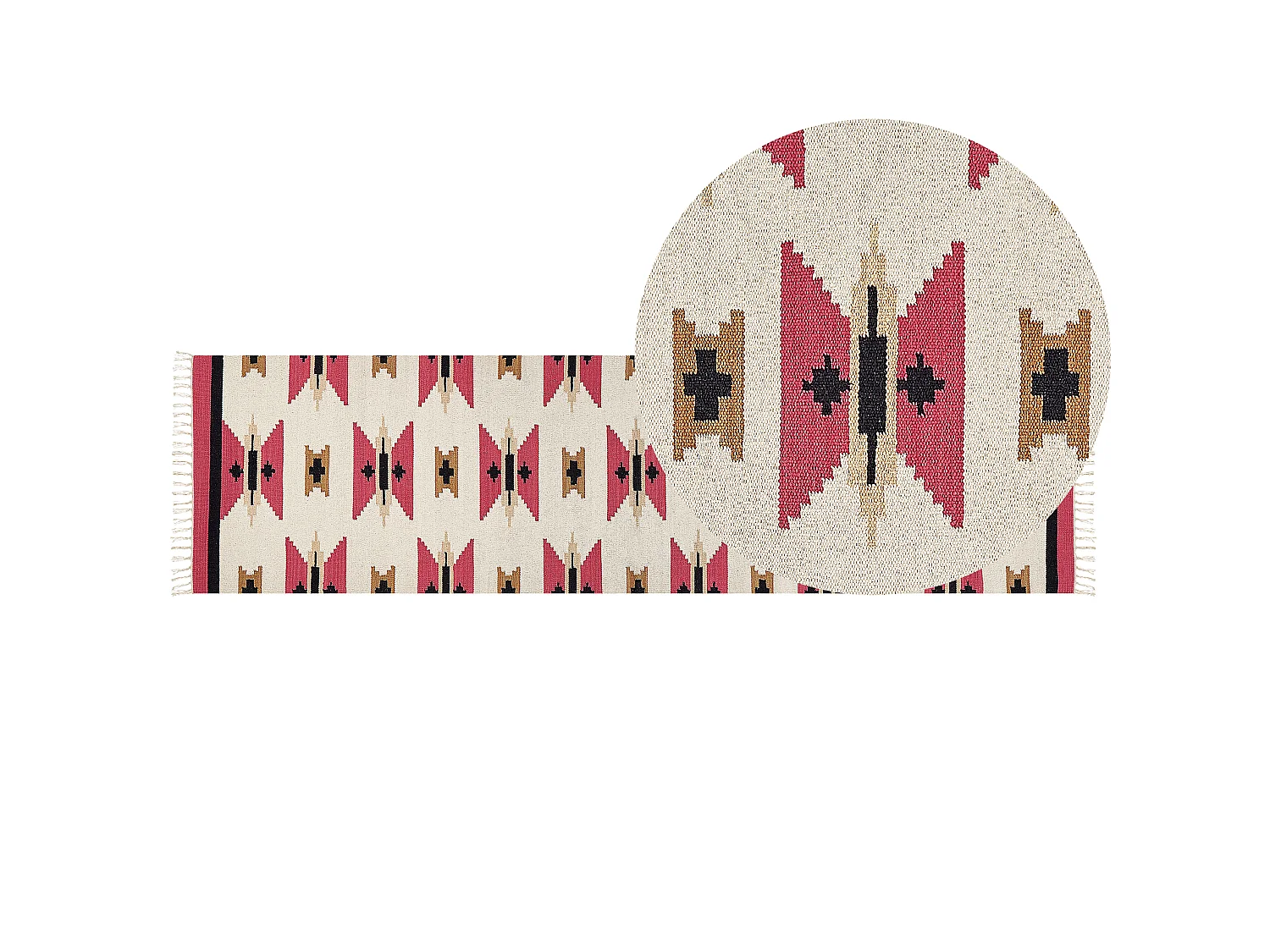 Dywan bawełniany kilim 80 x 300 cm wielokolorowy GARNI