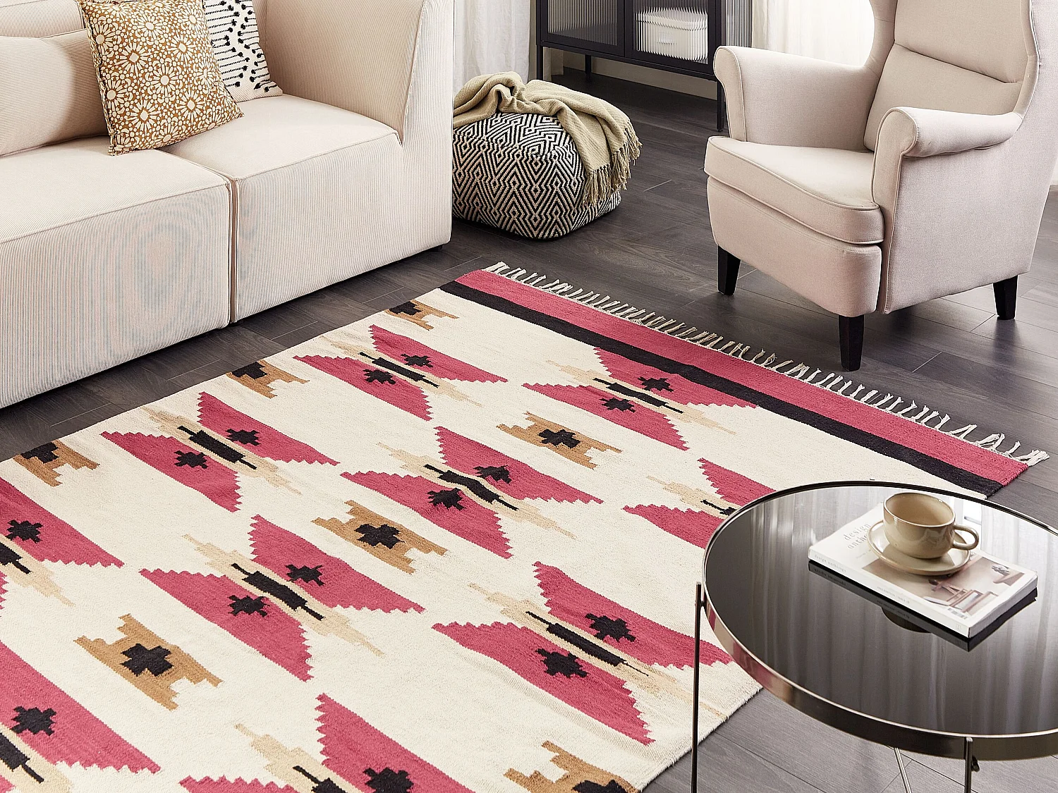 Tapis kilim en coton 160 x 230 cm multicolore GARNI