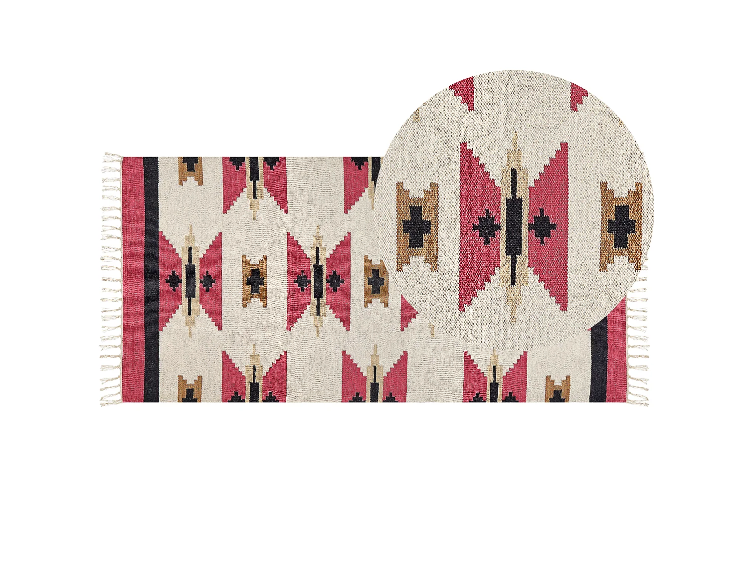 Dywan bawełniany kilim 80 x 150 cm wielokolorowy GARNI