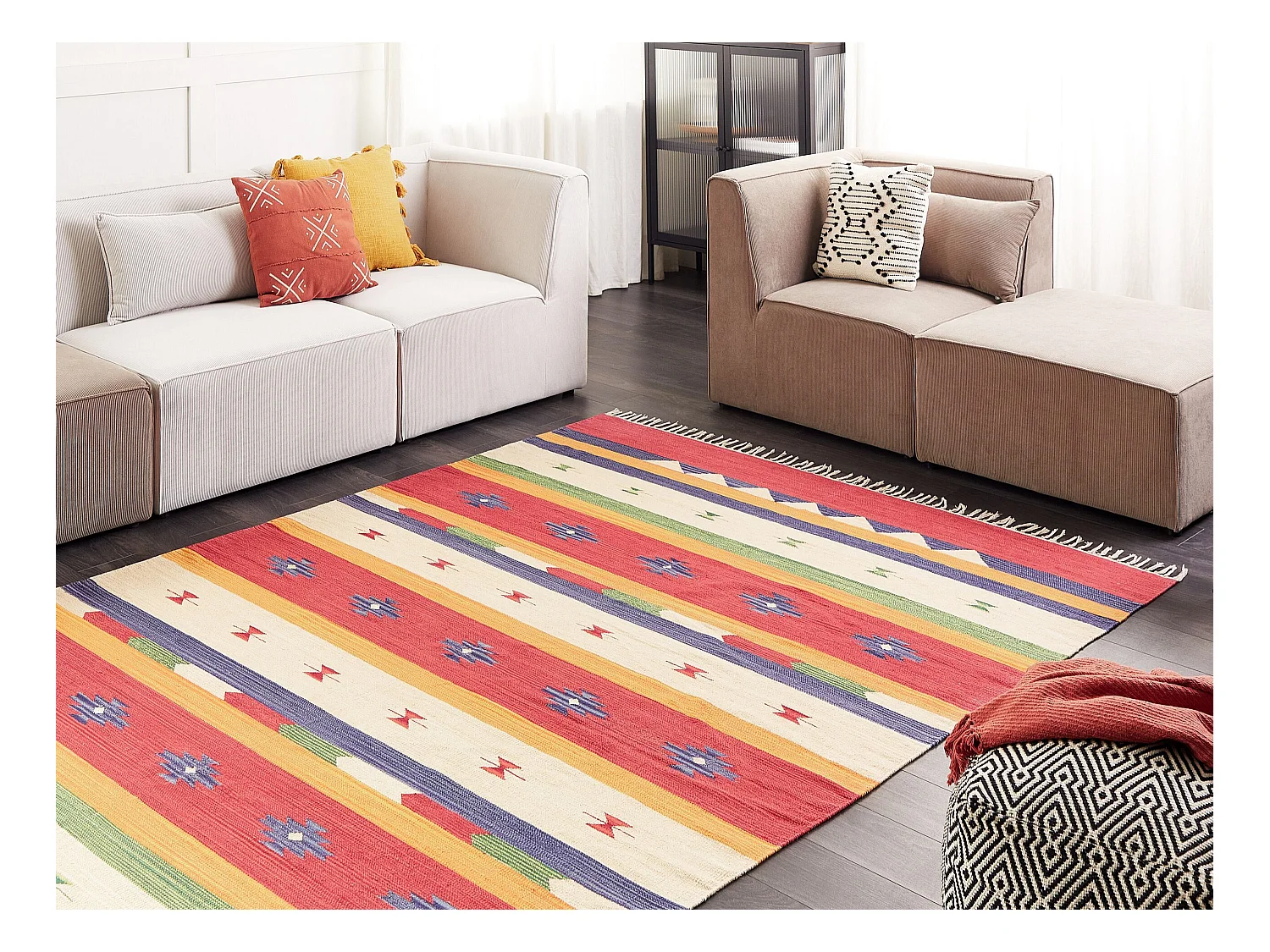 Vloerkleed kelim meerkleurig 200 x 300 cm ALAPARS