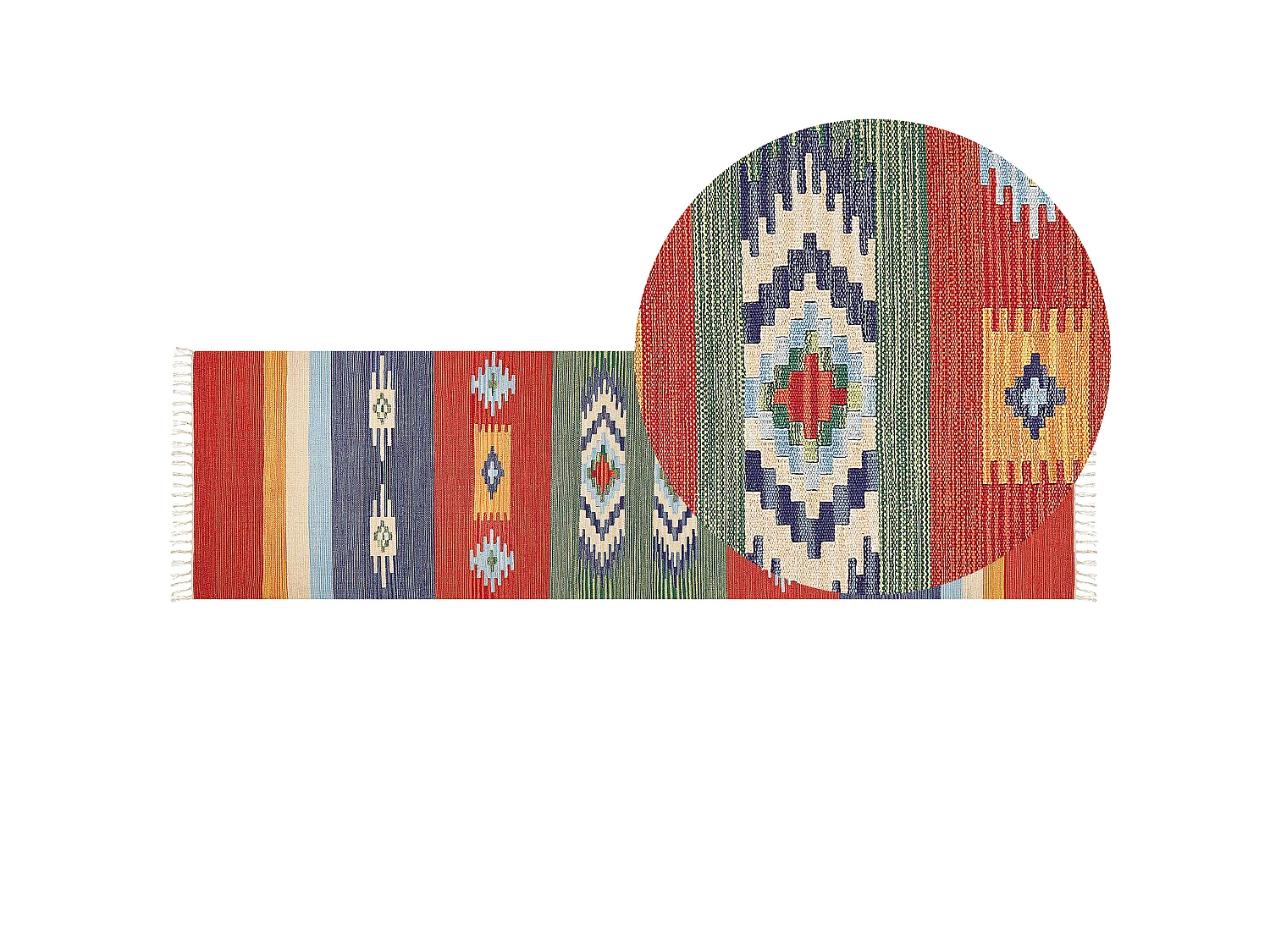 Tapis KAMARIS Multicolore 80 x 300 cm Coton Kilim