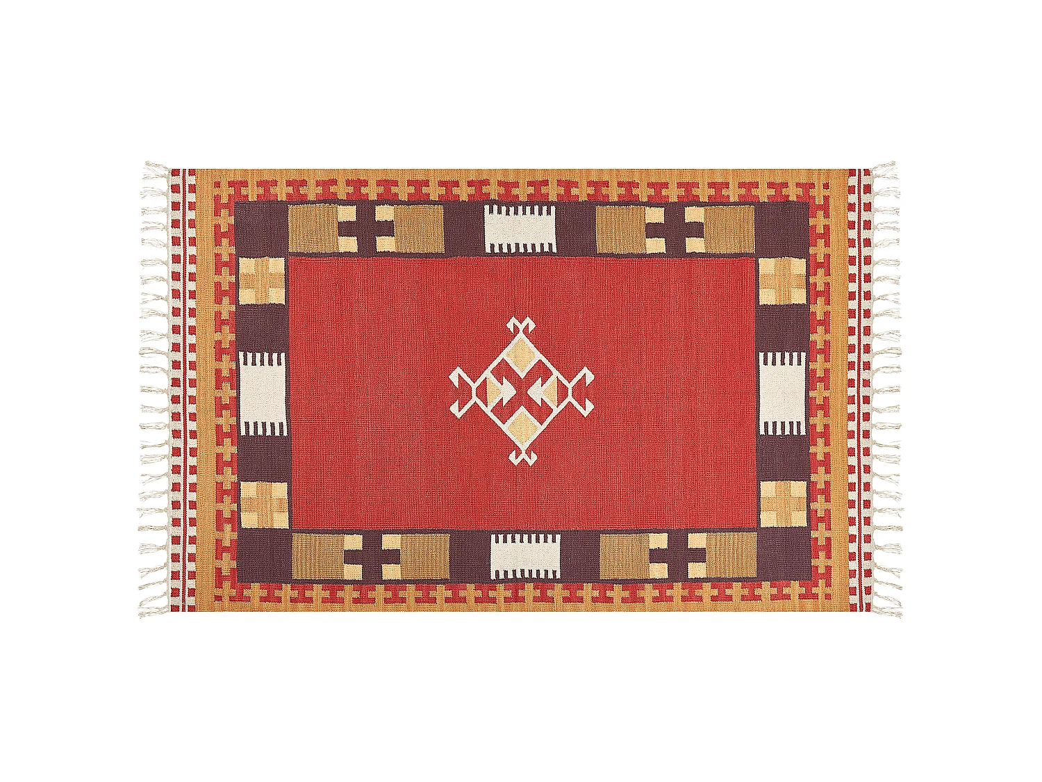 Dywan bawełniany kilim 140 x 200 cm wielokolorowy PARAKAR