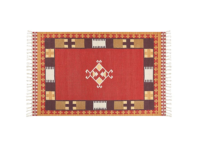 Dywan bawełniany kilim 140 x 200 cm wielokolorowy PARAKAR