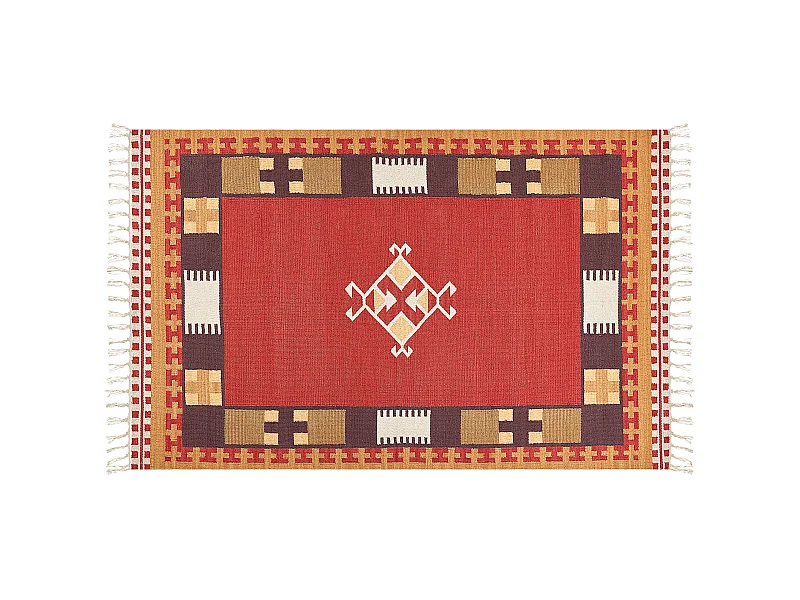 Dywan bawełniany kilim 140 x 200 cm wielokolorowy PARAKAR