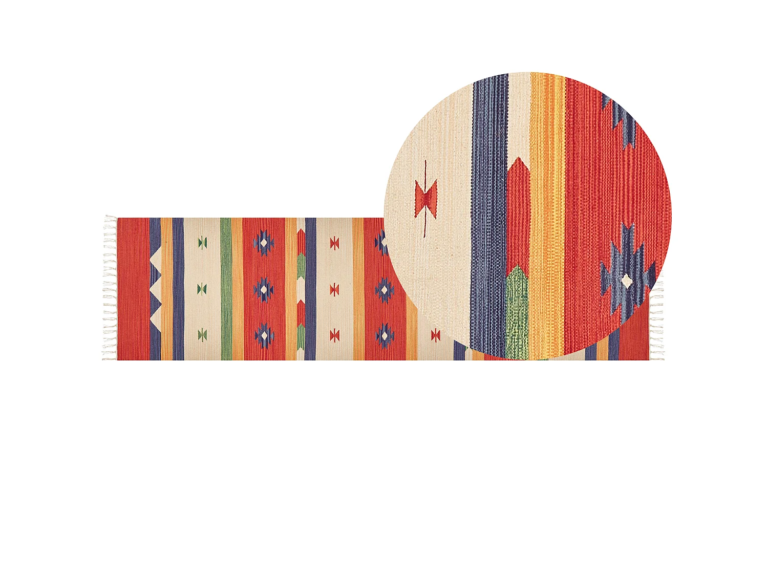 Tapis ALAPARS Multicolore 80 x 300 cm Coton Kilim