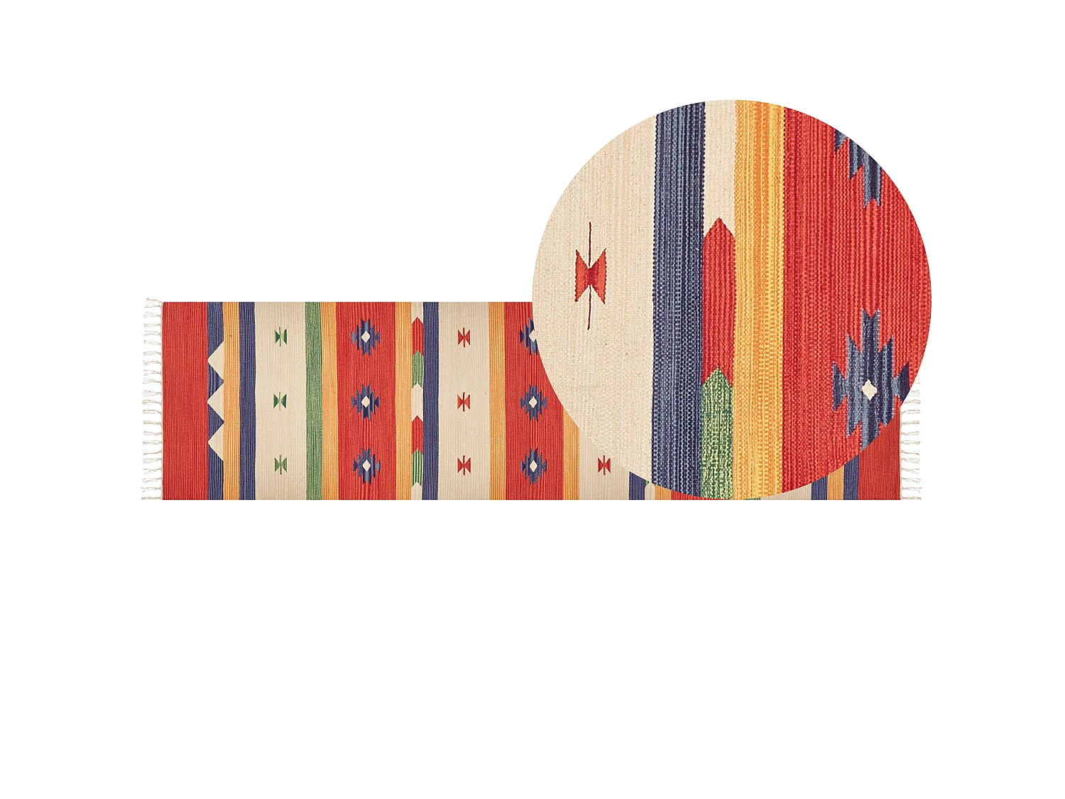 Tapis ALAPARS Multicolore 80 x 300 cm Coton Kilim