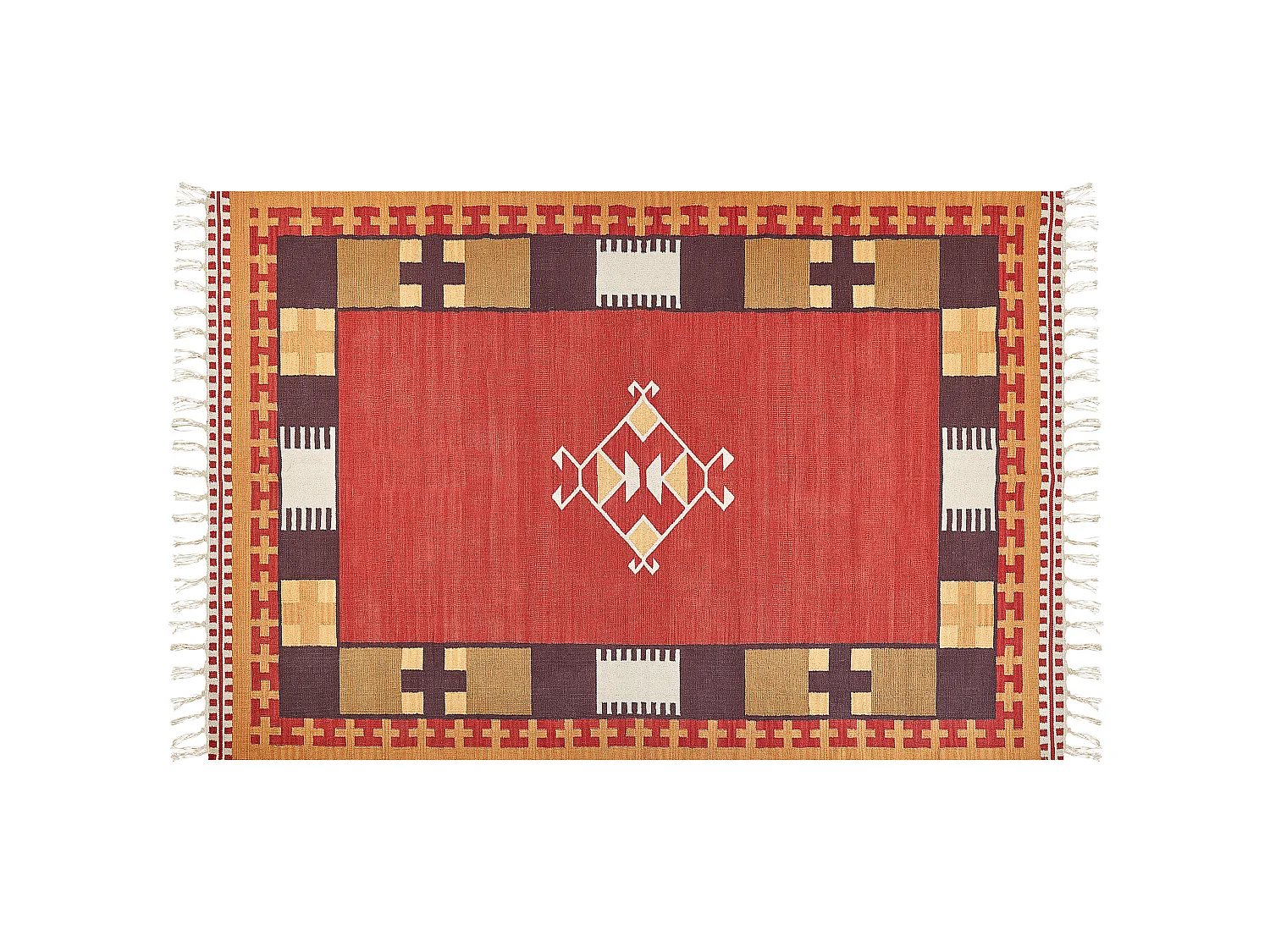 Dywan bawełniany kilim 200 x 300 cm wielokolorowy PARAKAR