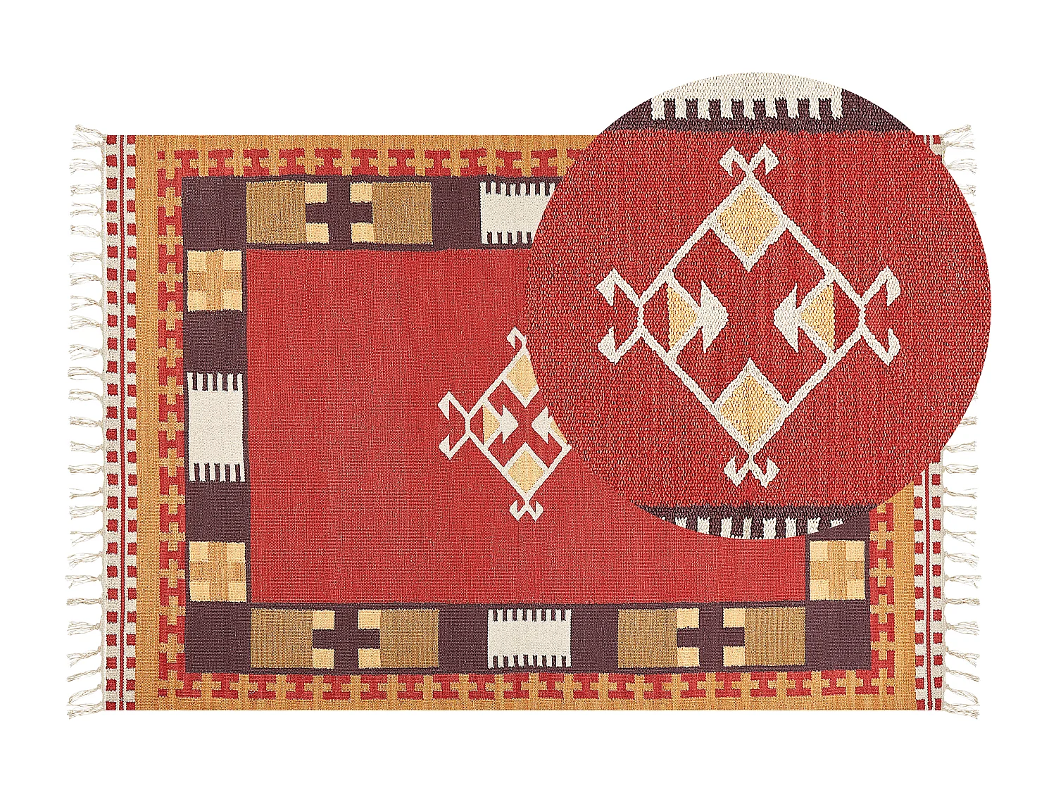Dywan bawełniany kilim 160 x 230 cm wielokolorowy PARAKAR