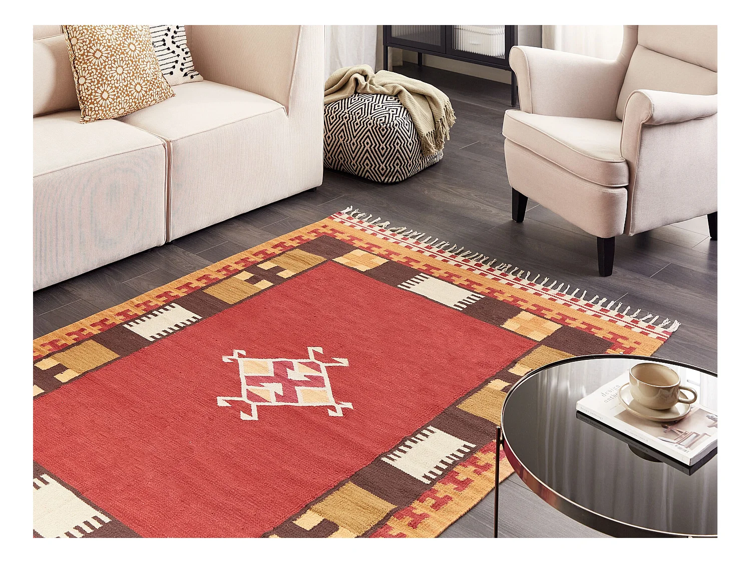 Tappeto kilim cotone multicolore 160 x 230 cm PARAKAR