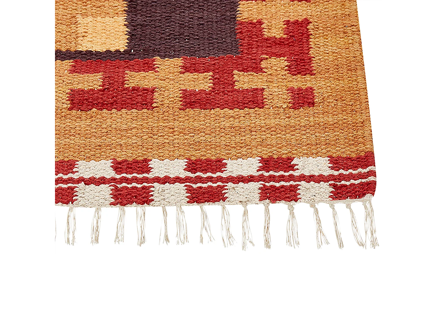 Tapete Kilim em algodão multicolor 160 x 230 cm PARAKAR