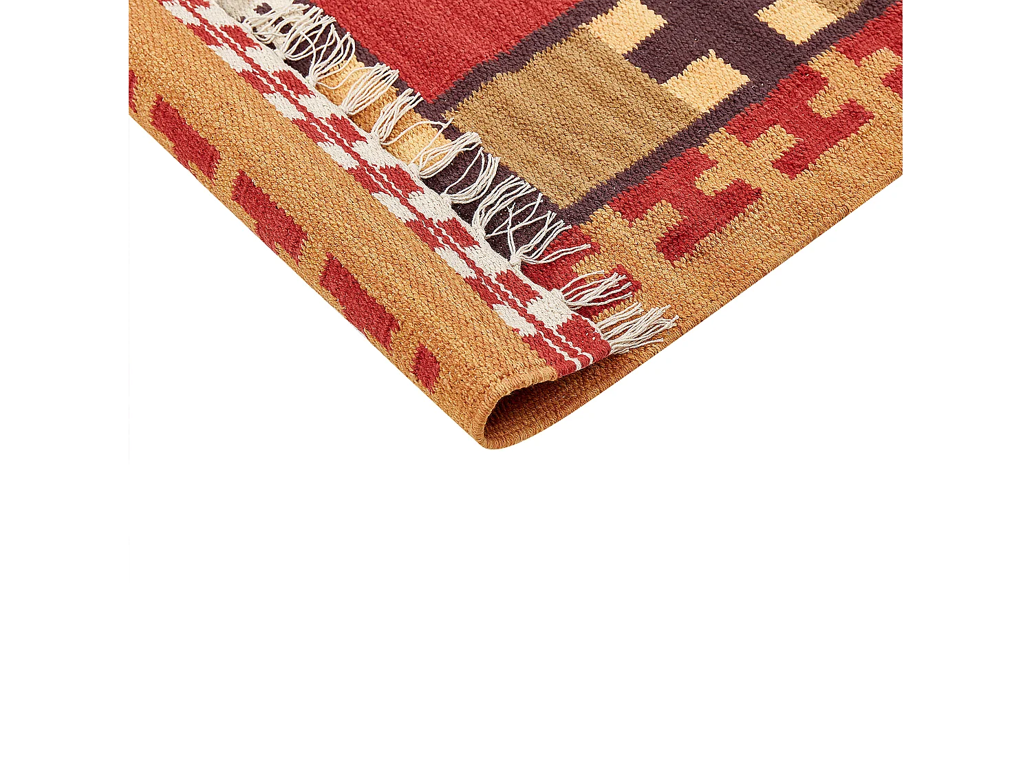 Tapete Kilim em algodão multicolor 160 x 230 cm PARAKAR