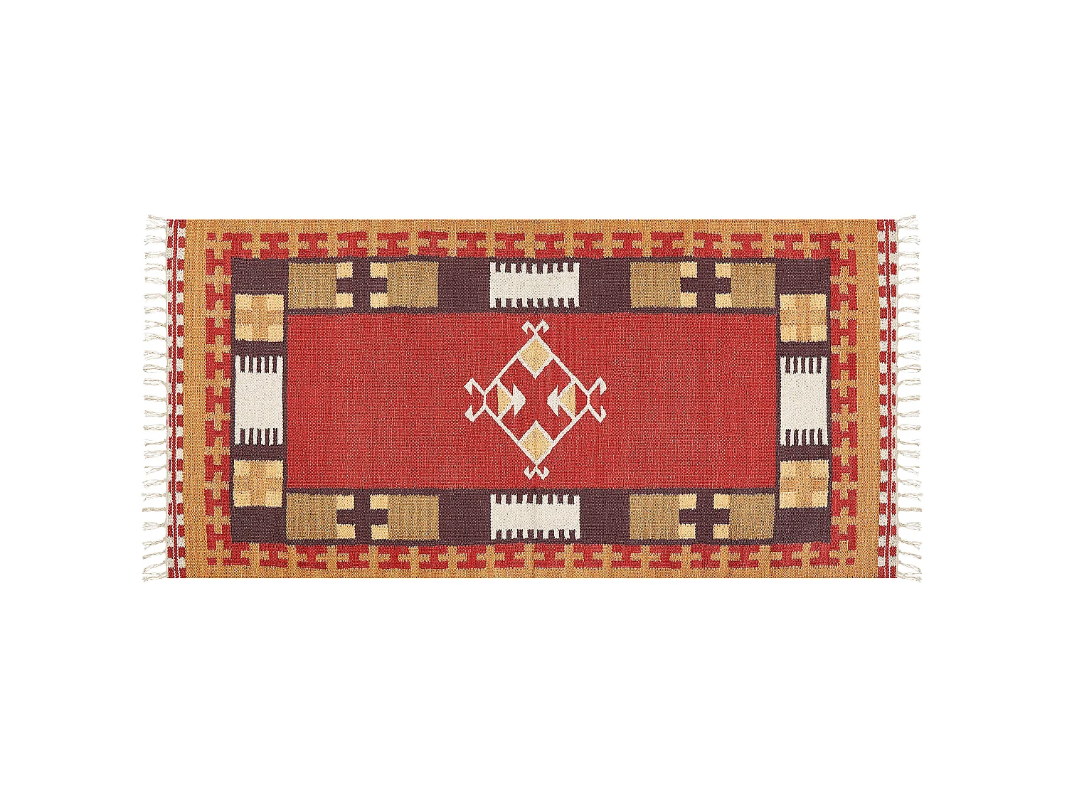 Dywan bawełniany kilim 80 x 150 cm wielokolorowy PARAKAR