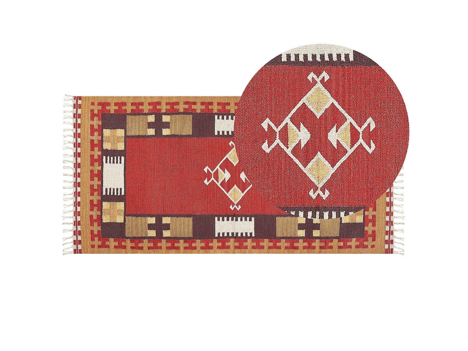 Dywan bawełniany kilim 80 x 150 cm wielokolorowy PARAKAR