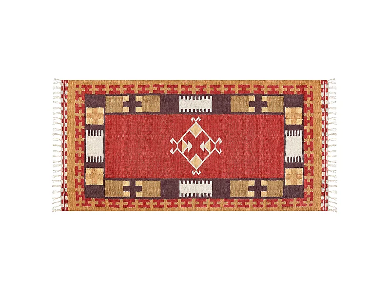 Dywan bawełniany kilim 80 x 150 cm wielokolorowy PARAKAR