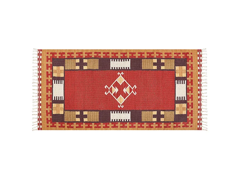 Tappeto kilim cotone multicolore 80 x 150 cm PARAKAR