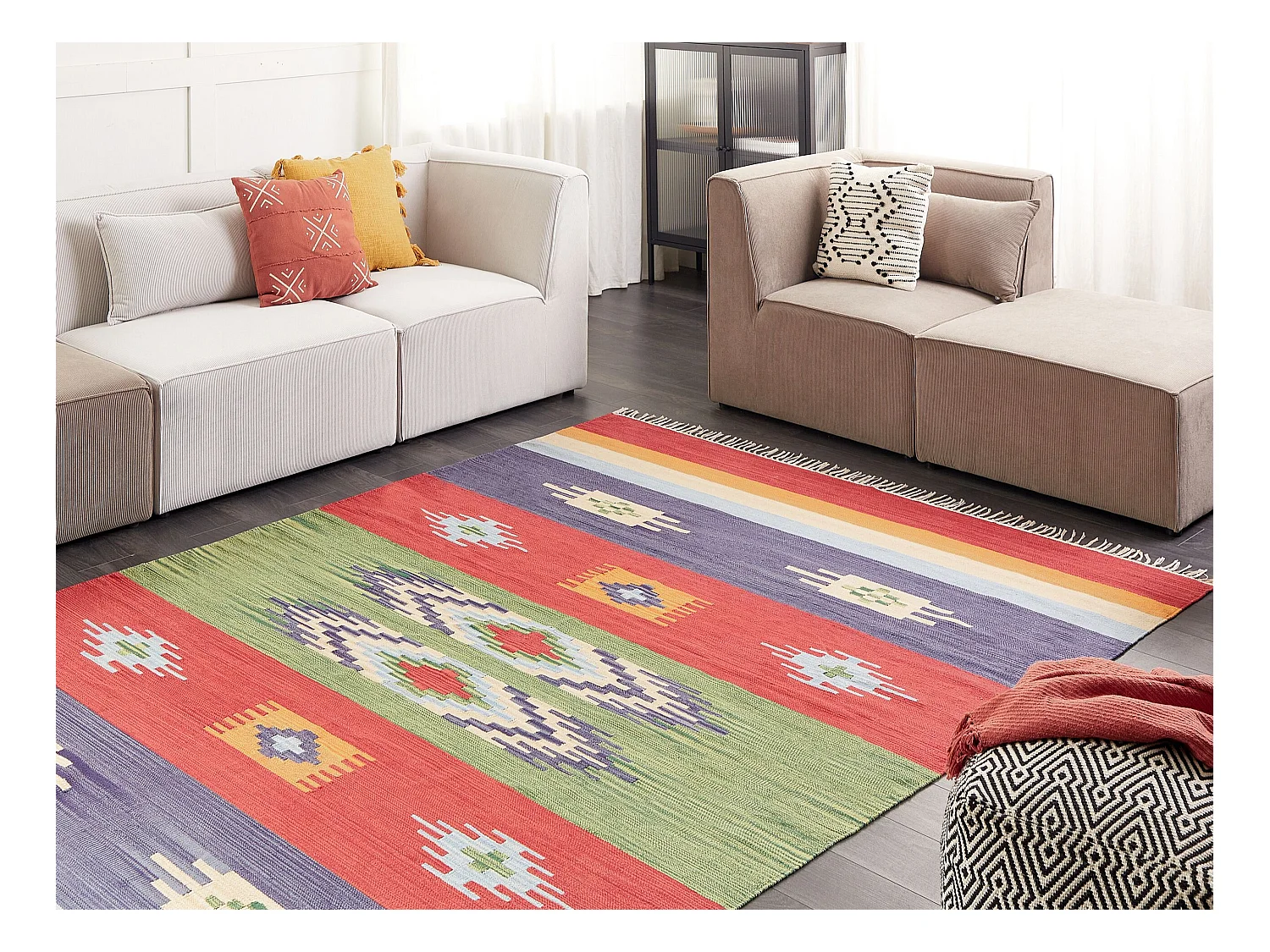 Vloerkleed kelim meerkleurig 200 x 300 cm KAMARIS