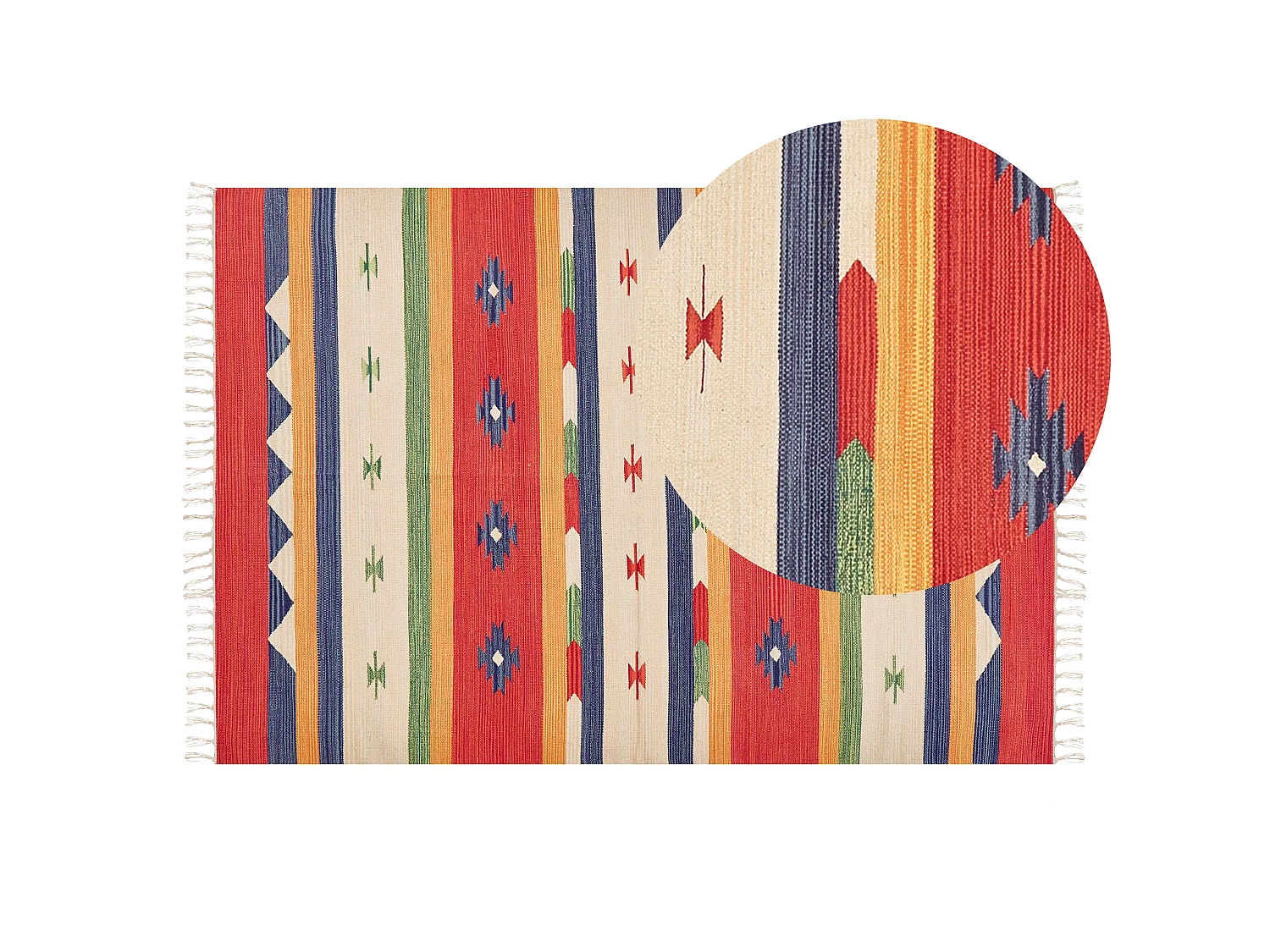 Tapis ALAPARS Multicolore 140 x 200 cm Coton Kilim