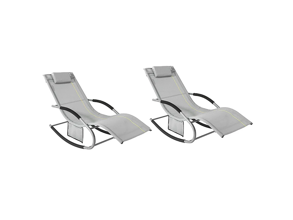 Gartenliegen OGS28-HGx2 62 x 86 x 158 cm Grau