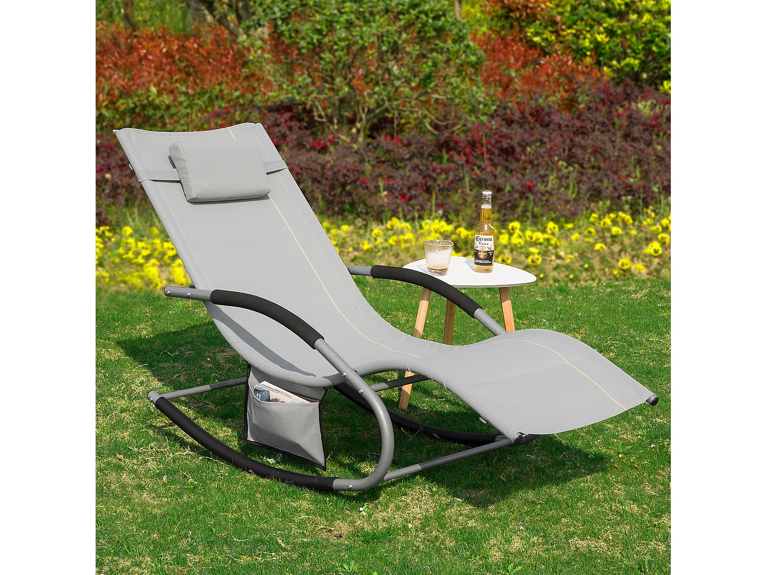 Gartenliegen OGS28-HGx2 62 x 86 x 158 cm Grau