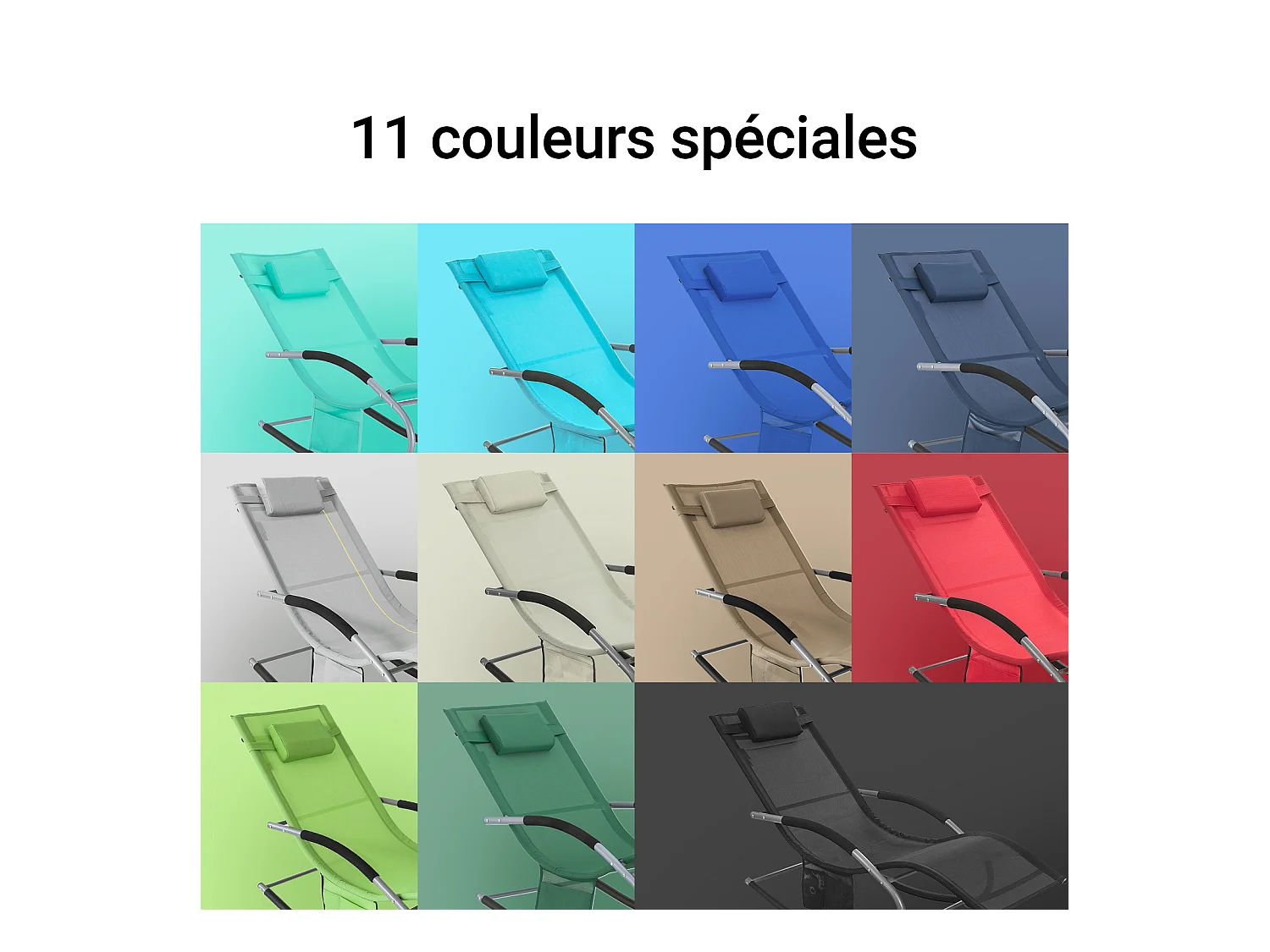 SoBuy OGS28-BR x2 Set van 2 Comfortabele Ligstoel Swingstoel Schommelligstoel Schommelbanken Zonnebed - Tuin - Terras - Bruin