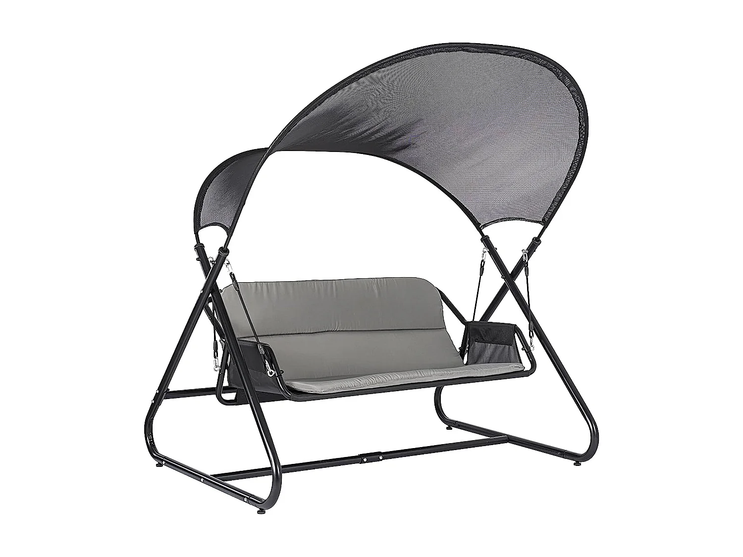 SoBuy Sedia a dondolo Altalena da giardino Dondolo panca da giardino con tenda da sole grigio capacità di carico 300 kg OGS58-HG