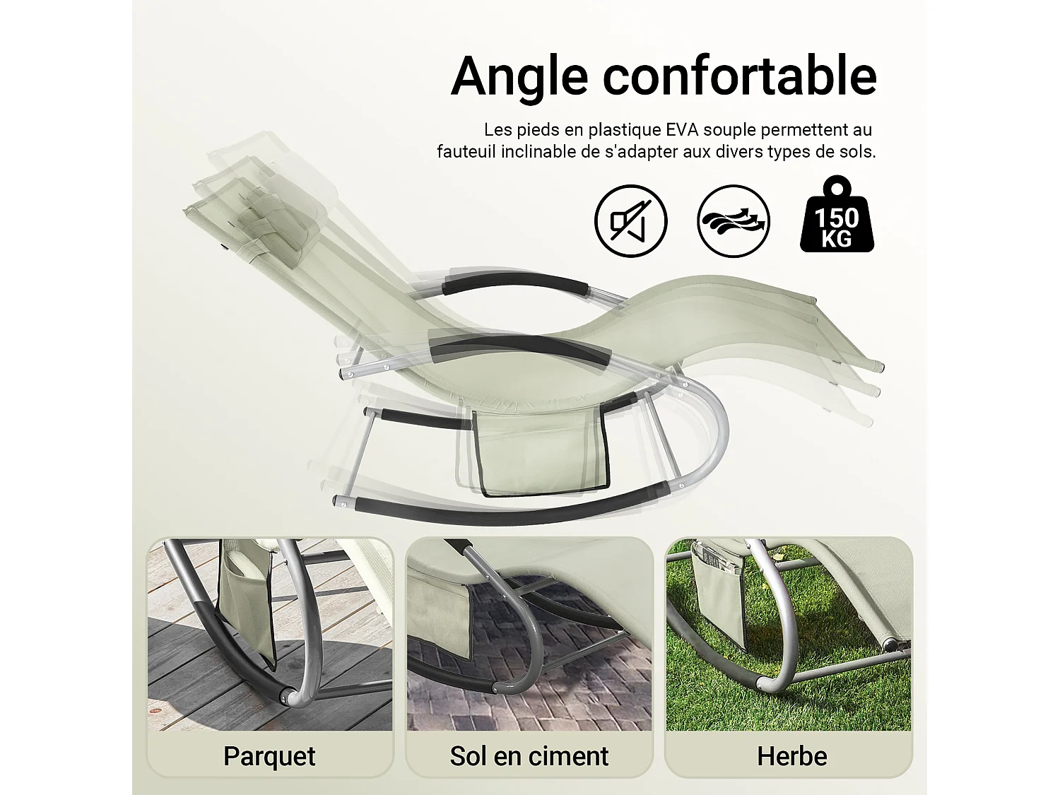 SoBuy cadeira de balanço, cadeira de jardim, cadeira de jardim exterior OGS28-MI