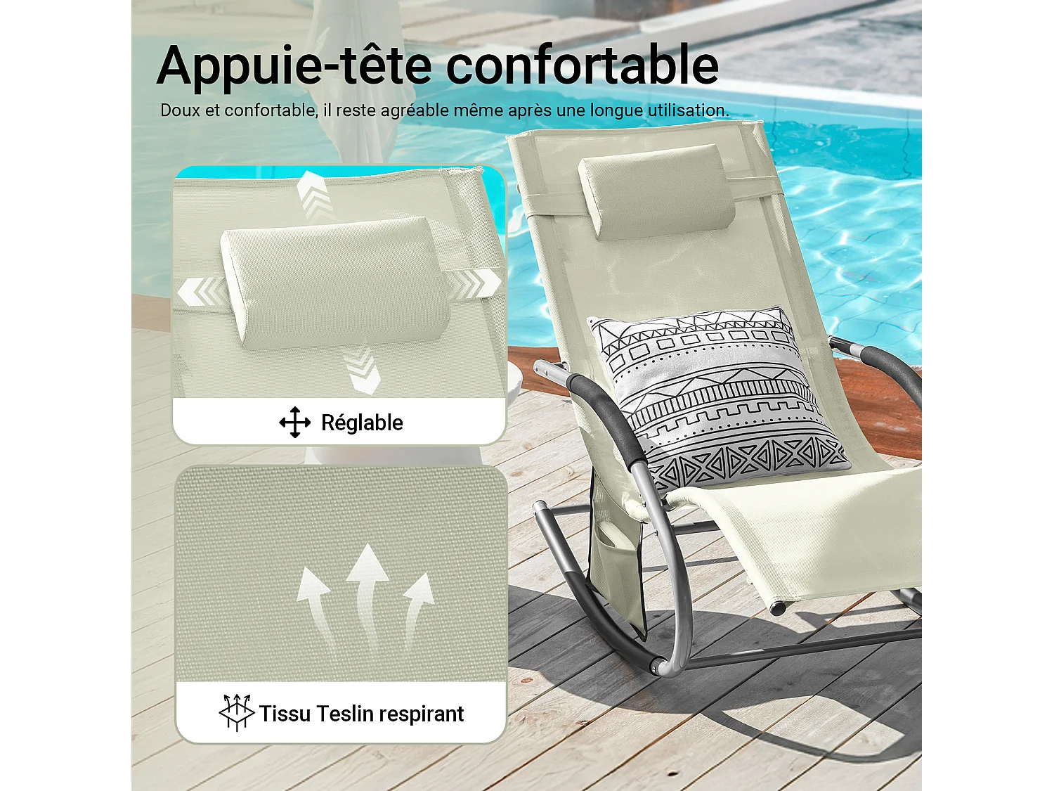 SoBuy cadeira de balanço, cadeira de jardim, cadeira de jardim exterior OGS28-MI