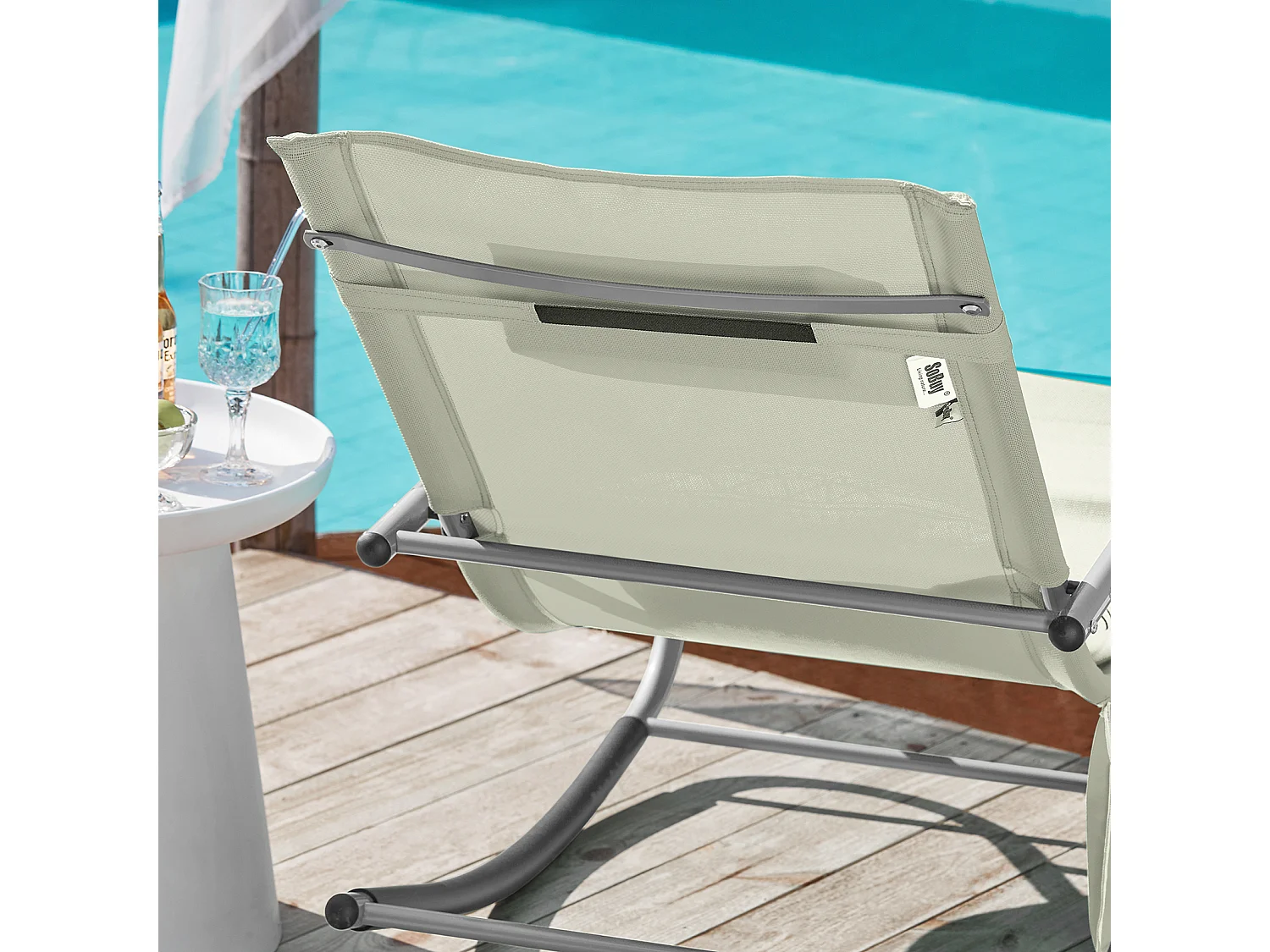 SoBuy cadeira de balanço, cadeira de jardim, cadeira de jardim exterior OGS28-MI